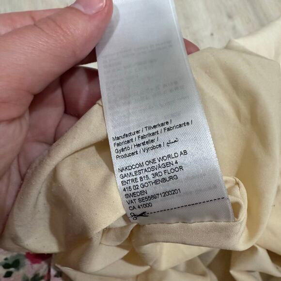 NA-KD Structured Overlap V Neck Maxi Dress Floral Print Long Sleeve Size 34 XS - Picture 12 of 12